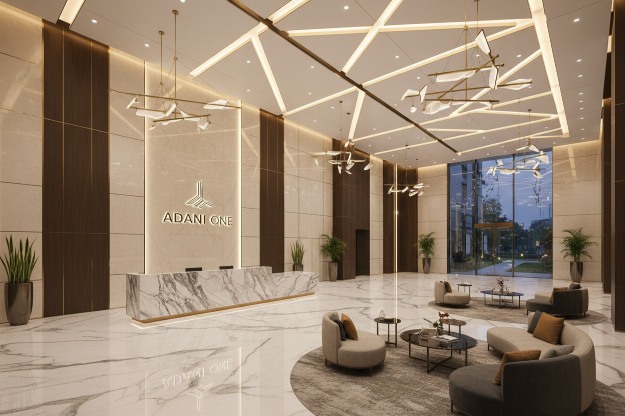 One Business Park Ahmedabad - Grand Lobby Interior